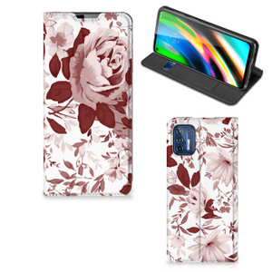 Bookcase Motorola Moto G9 Plus Watercolor Flowers