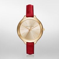 Horlogeband Michael Kors MK2606 / Red Leder Rood 12mm Horlogeband Michael Kors MK2606 / Red Leder Rood 12mm