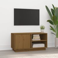 Tv-meubel 80x35x40,5 cm massief grenenhout honingbruin