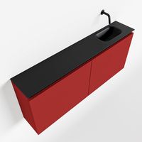 Toiletmeubel Mondiaz Ture | 120 cm | Meubelkleur Fire | Eden wastafel Urban Rechts | Zonder kraangat