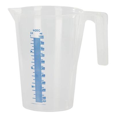 Kunststof maatbeker transparant - 1 liter - Keuken accessoires