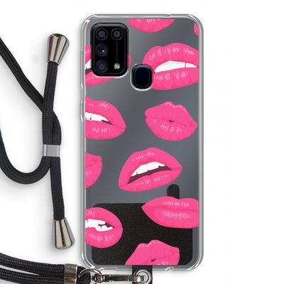 Bite my lip: Samsung Galaxy M31 Transparant Hoesje met koord
