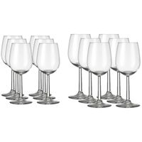 Een set van 12x stuks wijnglazen voor witte en rode wijn Bouquet - Wijnglazen - thumbnail