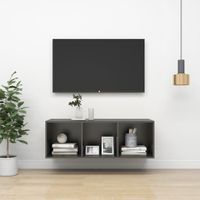 Tv-wandmeubel 37x37x107 cm spaanplaat grijs