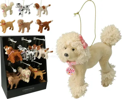 Kerstornament Hond 9cm Assorti 1st