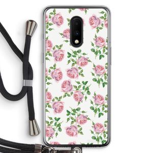 Kleine roosjes: OnePlus 7 Transparant Hoesje met koord