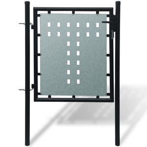 Tuinpoort enkele deur zwart 100 x 125 cm