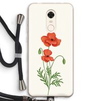 Red poppy: Xiaomi Redmi 5 Transparant Hoesje met koord
