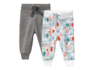 lupilu Baby joggingbroek, 2 paar (74/80, Wit/donkergrijs)