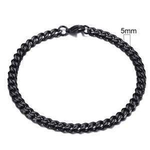 Stalen heren armband LGT JWLS Gourmet schakel Zwart 5mm-21cm