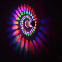3W moderne interieur creatieve spiraal ronde wand lamp voor Club KTV gang gangpad achtergrond wanddecoratie lamp muur gemonteerd (rood + groen + b