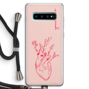 Blooming Heart: Samsung Galaxy S10 Plus Transparant Hoesje met koord