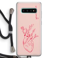 Blooming Heart: Samsung Galaxy S10 Plus Transparant Hoesje met koord