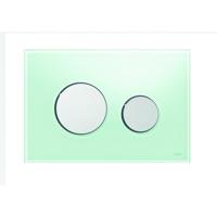 Tece TeceLoop duwplaat groen glas knoppen chroom blinkend 9.240.653
