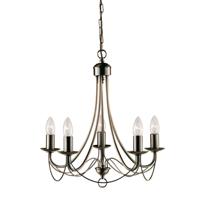 Searchlight KroonluchterMaypole 46cm 5-lichts mat bronsbruin - 6345-5AB