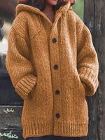 Casual Wool/Knitting Others Loose Cardigan - thumbnail