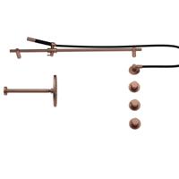 Hotbath Cobber - CB7067 - Inbouw Regendoucheset - Geborsteld Koper PVD - 2 Stopkranen - Thermostatisch - Plafondbuis 30 cm - Hoofddouche 200 mm - Staafhanddouche - Glijstang 900 mm - Waterbesparend
