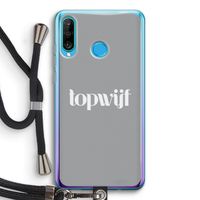 Topwijf Grijs Wit: Huawei P30 Lite Transparant Hoesje met koord