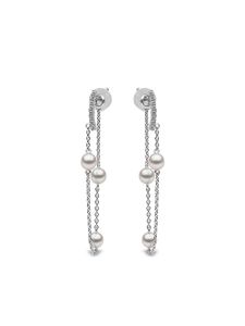 Yoko London boucles d'oreilles Trend Freshwater en or blanc 14ct - Argent