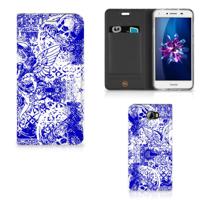 Mobiel BookCase Huawei Y5 2 | Y6 Compact Angel Skull Blauw Mobiel BookCase Huawei Y5 2 | Y6 Compact Angel Skull Blauw