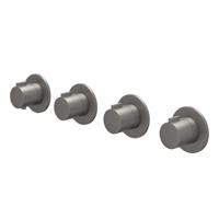 Afbouwdeel IVY Pact Inbouwthermostaat 3 Stopkranen Symmetry Met Ronde Rozetten Geborsteld Metal Black PVD