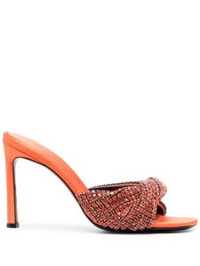 Sergio Rossi x Evangelie Smyrniotaki mules à ornements en cristal - Orange