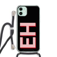 Monogram: iPhone 11 Transparant Hoesje met koord
