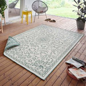 Dubbelzijdig vloerkleed Versailles Crème - 160x230cm - Groen Klassiek Vloerkleed - 123vloerkleed.nl