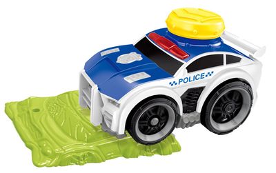 Luna speelgoedauto Power politie 23 x 10 cm blauw/groen 2 delig