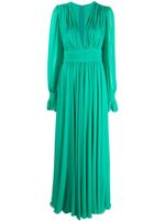 Blanca Vita robe longue plissée à col v profond - Vert