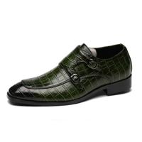 Krokodil patroon Business platte onderkant lederen formele schoenen grootte: 45 (groen)