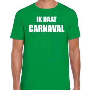 Carnaval verkleed shirt groen voor heren ik haat carnaval - kostuum 2XL  -