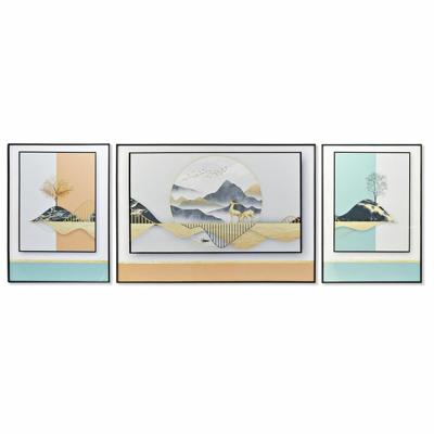 Set van 3 Schilderijen DKD Home Decor Berg Modern (200 x 3 x 70 cm)