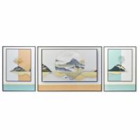 Set van 3 Schilderijen DKD Home Decor Berg Modern (200 x 3 x 70 cm)