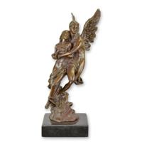 A BRONZE SCULPTURE OF CUPID AND PSYCHE