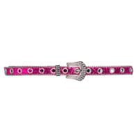 Riem neon pink glitter met strass gesp