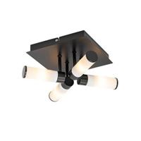 QAZQA Moderne badkamer plafondlamp zwart 4-lichts IP44 - Bath