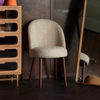 Dutchbone Eetkamerstoel 'Barbara' Bouclé, kleur Beige