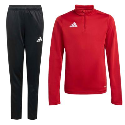 adidas Entrada 26 Trainingspak 1/4-Zip Kids Rood Zwart