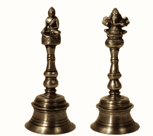 Bel Boeddha + Ganesh Brons (Set van Twee Bellen)