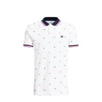 WE Fashion slim fit polo met all over print wit - thumbnail