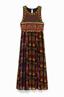 Midi-jurk in Afrikaanse stijl - BLACK - 40