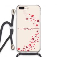 Kusjes: iPhone 8 Plus Transparant Hoesje met koord