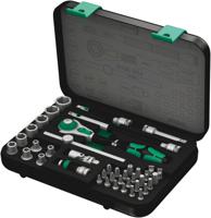 Wera 8100 sa 4 zyklop speed ratelset, 1/4" gereedschapsset (zwart/groen, 41-delig, speedratel met draaibare kop)