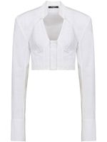 Balmain blouse crop en coton - Blanc