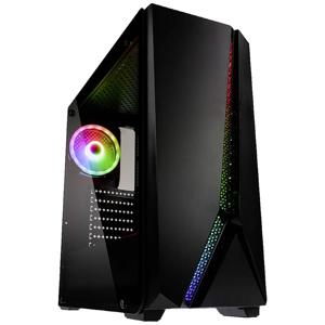 Kolink Quantum RGB Midi-tower Gaming-behuizing Zwart 1 voorgeïnstalleerde LED-ventilator, Geïntegreerde verlichting, Stoffilter, Zijvenster