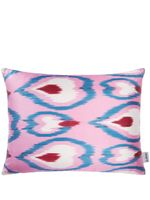 Les-Ottomans graphic-print silk cushion - Rose - thumbnail