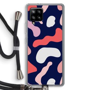 Memphis Shapes Pink: Samsung Galaxy A42 5G Transparant Hoesje met koord