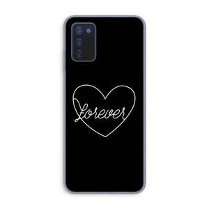 Forever heart black: Samsung Galaxy A03s Transparant Hoesje