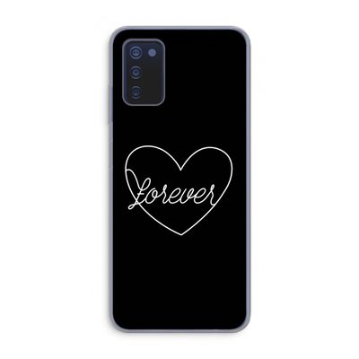 Forever heart black: Samsung Galaxy A03s Transparant Hoesje